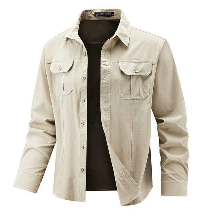 Herren Lässige Hemdjacke mit Brusttaschen Echo Archiv