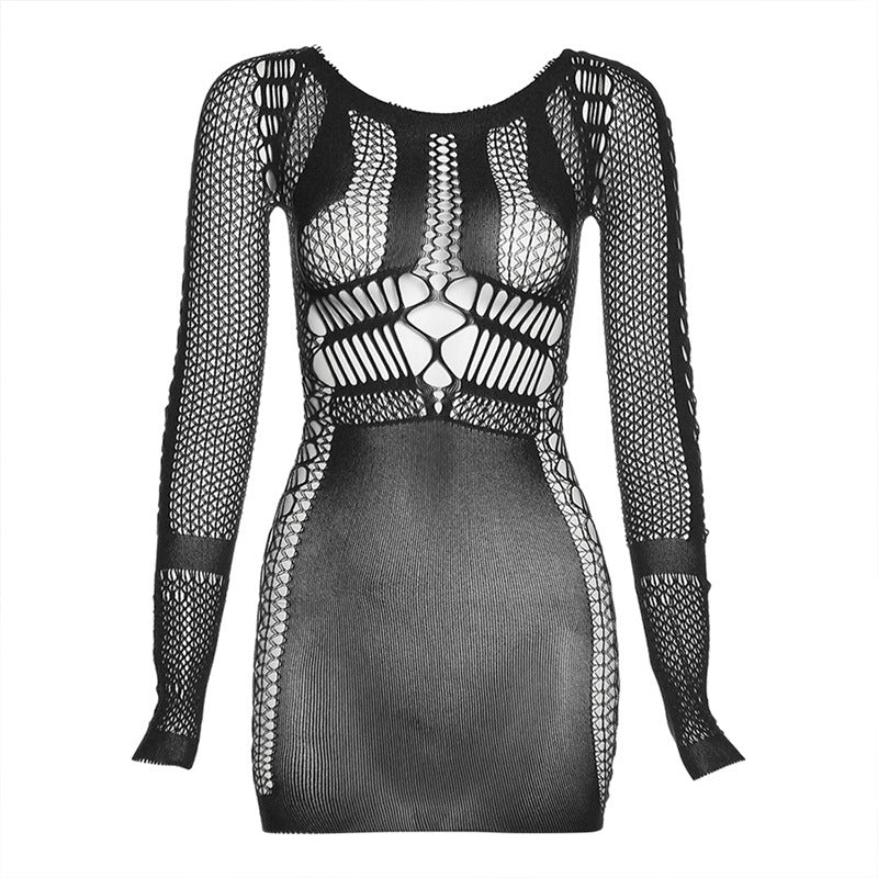 Damen Netzkleid mit langen Ärmeln Echo Archiv
