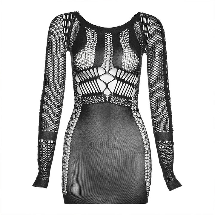 Damen Netzkleid mit langen Ärmeln Echo Archiv