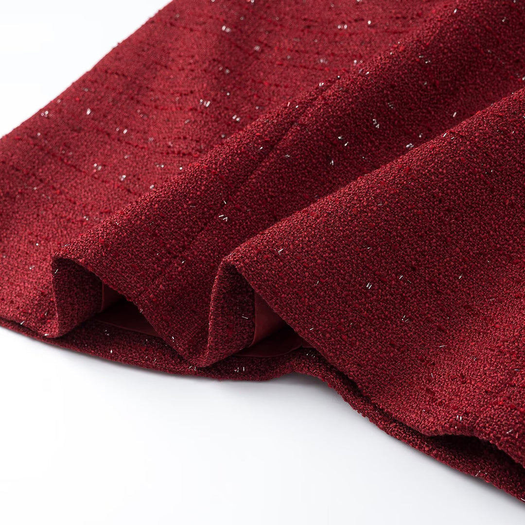 Damen Ärmelloses Tweed-Midikleid mit taillierten Seitenbahnen Echoarchiv