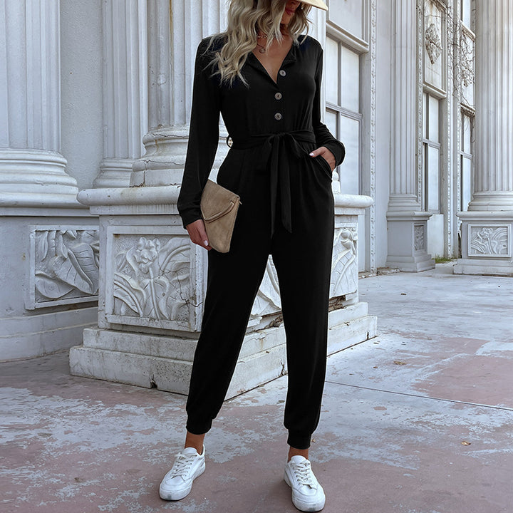 Damen Lässiger Jumpsuit mit Gürtel Echo Archiv