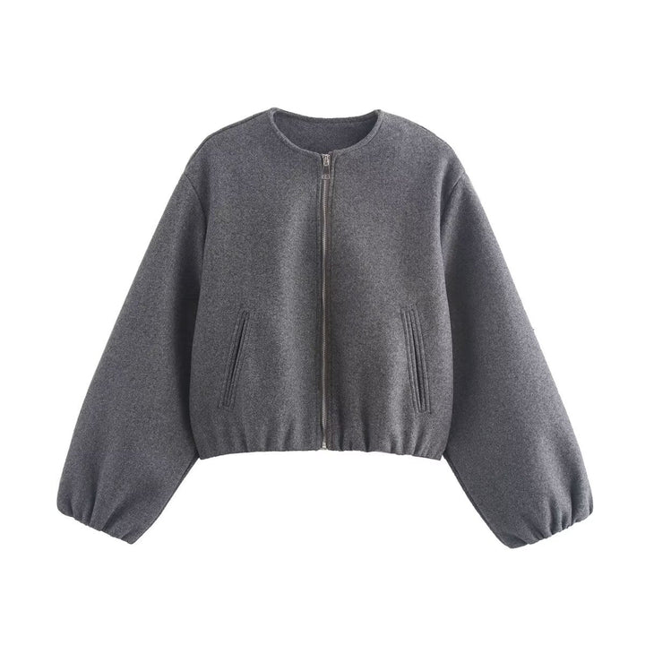 Damen modische kurz geschnittene Jacke mit voluminösen Ärmeln Echoarchiv