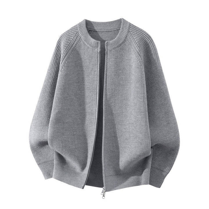 Damen Oversize-Strickcardigan mit Rundhals, Raglanärmeln und Zwei-Wege-Reißverschluss Echoarchiv