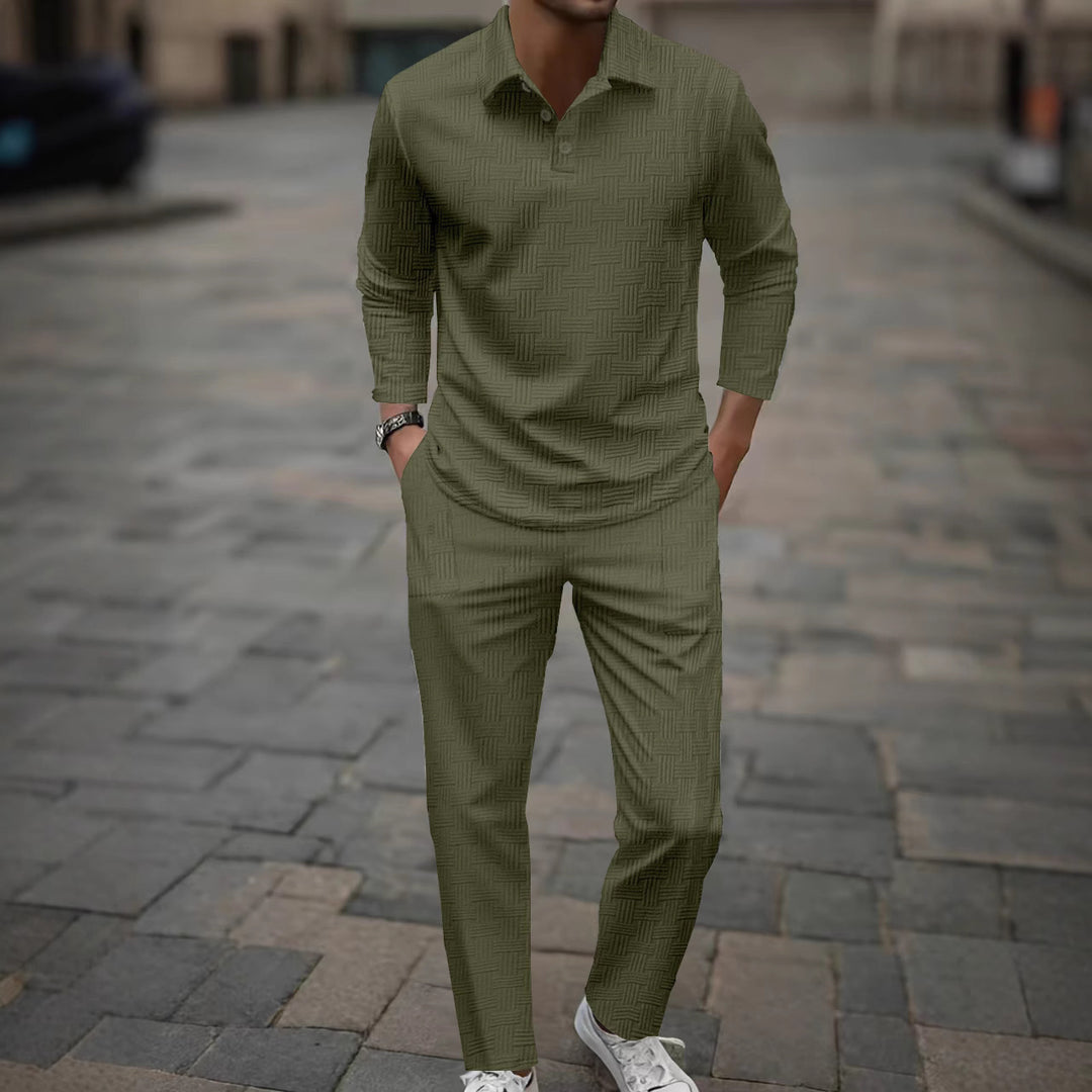 Herren lässiges Langarmshirt mit modischem Schnitt und matching Hose Echoarchiv
