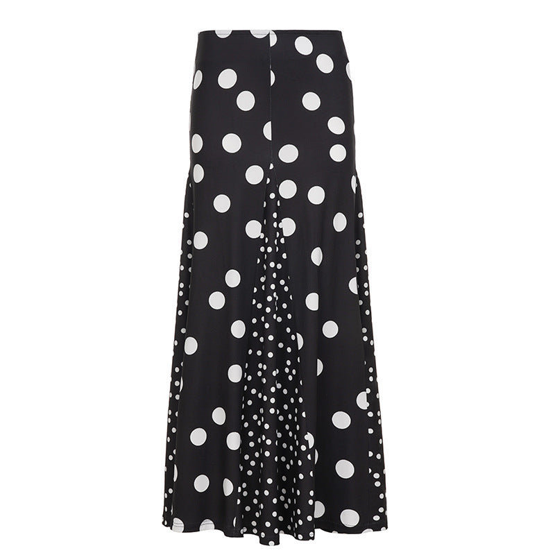 Damen Maxirock mit kontrastierendem Polka Dots Design und weitem Schnitt Echo Archiv