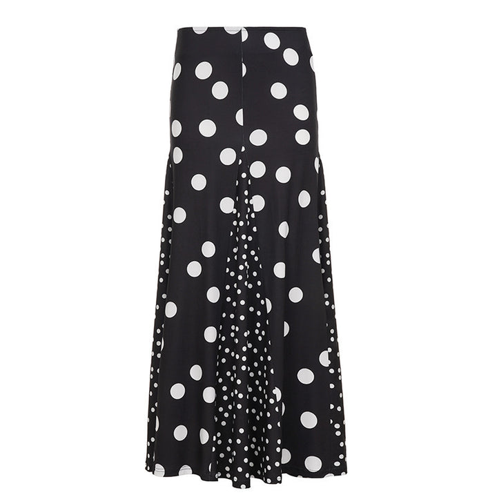Damen Maxirock mit kontrastierendem Polka Dots Design und weitem Schnitt Echo Archiv