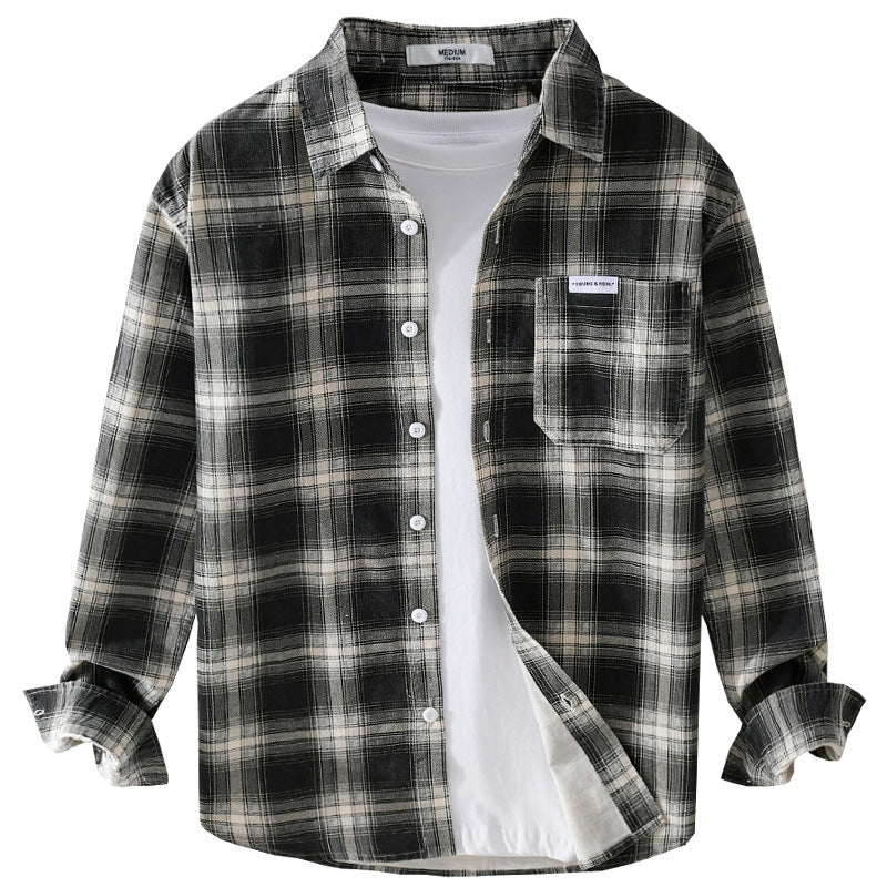 Herren Kariertes Flanellhemd im Overshirt‑Stil mit Brusttasche und Relaxed‑Fit Echoarchiv