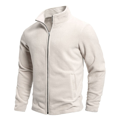 Herren Fleecejacke mit hohem Kragen und Reißverschluss Echoarchiv
