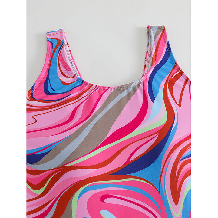 Damen Sportlicher Badeanzug mit modernem abstraktem Muster Echo Archiv