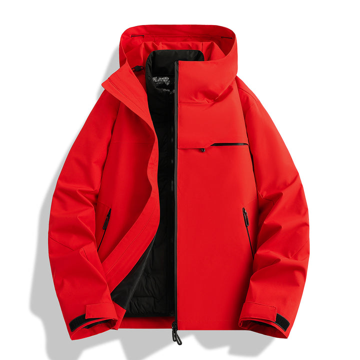 Herren hochwertige wasserfeste Outdoor-Jacke mit verstellbarer Kapuze und isolierendem Innenfutter Echoarchiv