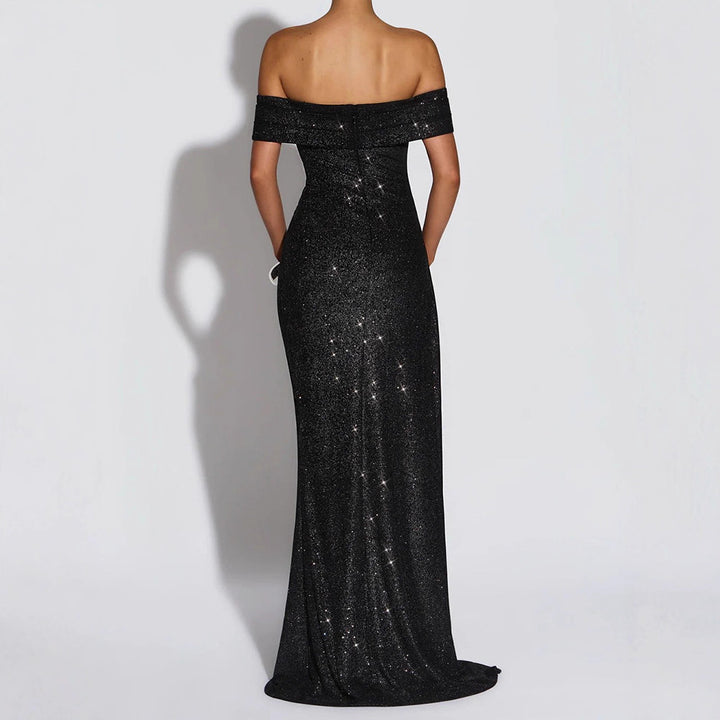 Damen Glamouröses Abendkleid mit atemberaubendem Schlitz und schimmernden Akzenten Echo Archiv