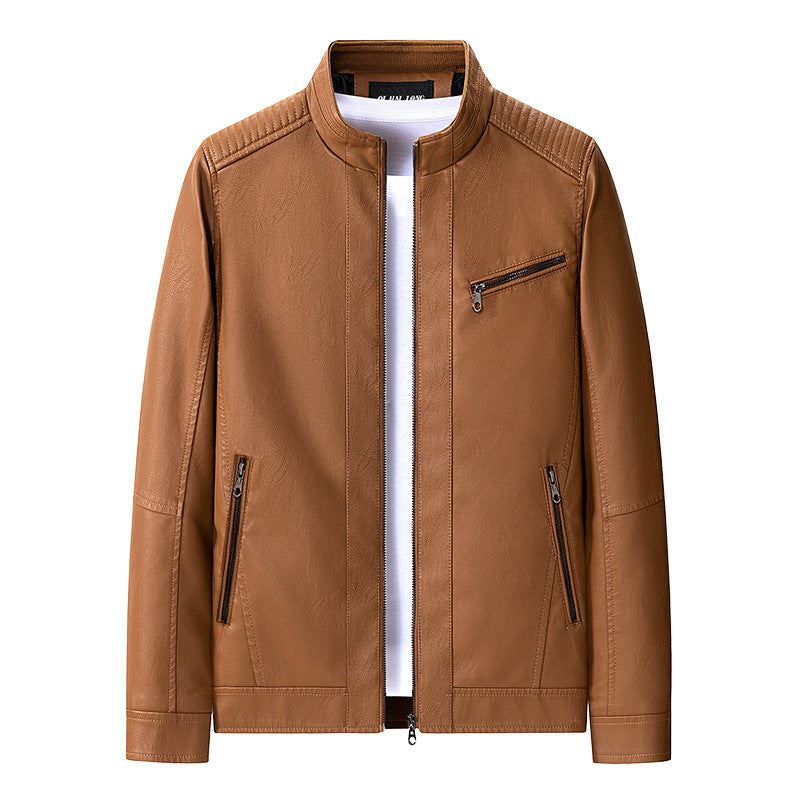 Herren modische Lederjacke mit Steppdetails Echo Archiv