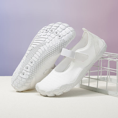 Damen Leichter Strick-Mary-Jane-Slipper mit Klettverschluss und flexibler Barfußsohle – Lioré