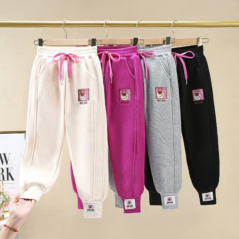 Damen bequeme Sweatpants mit aufgesticktem Motiv und elastischem Bund Echo Archiv