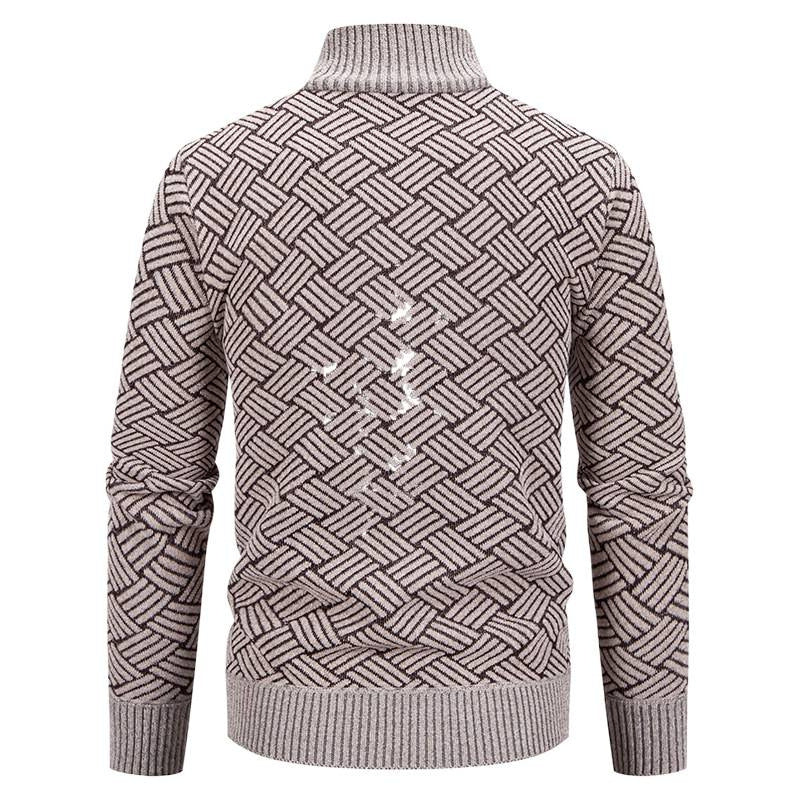 Herren Strickjacke mit modernem Karomuster Echoarchiv