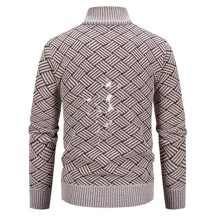 Herren Strickjacke mit modernem Karomuster Echoarchiv