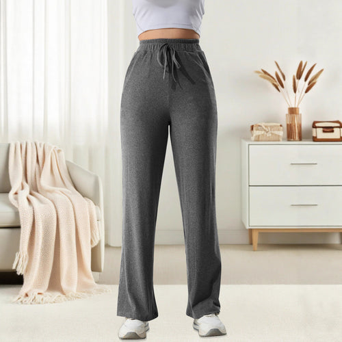 Damen weite Jersey-Loungehose mit hohem Komfortbund und Seitentaschen echoarchiv-
