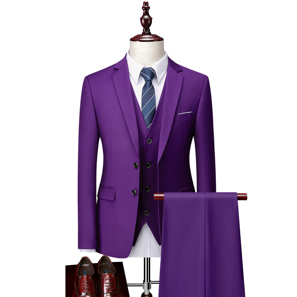 Herren Dreiteiliger Business-Anzug mit tailliertem Schnitt, Weste und klassischem Revers Echo Archiv