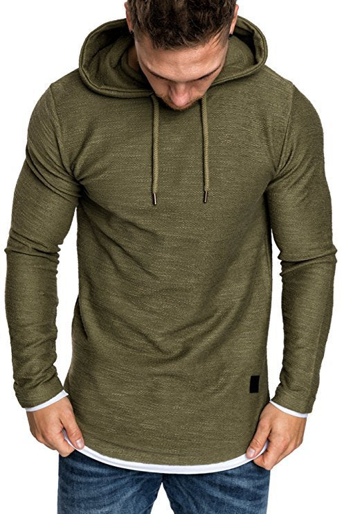 Herren Langarm Kapuzenpullover mit sportlichem Schnitt und feiner Struktur Echoarchiv