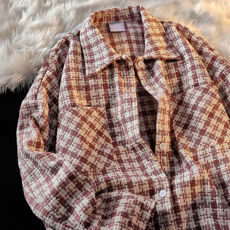 Herren Karierte Überhemdjacke mit zwei aufgesetzten Taschen und modernem Schnitt Echoarchiv