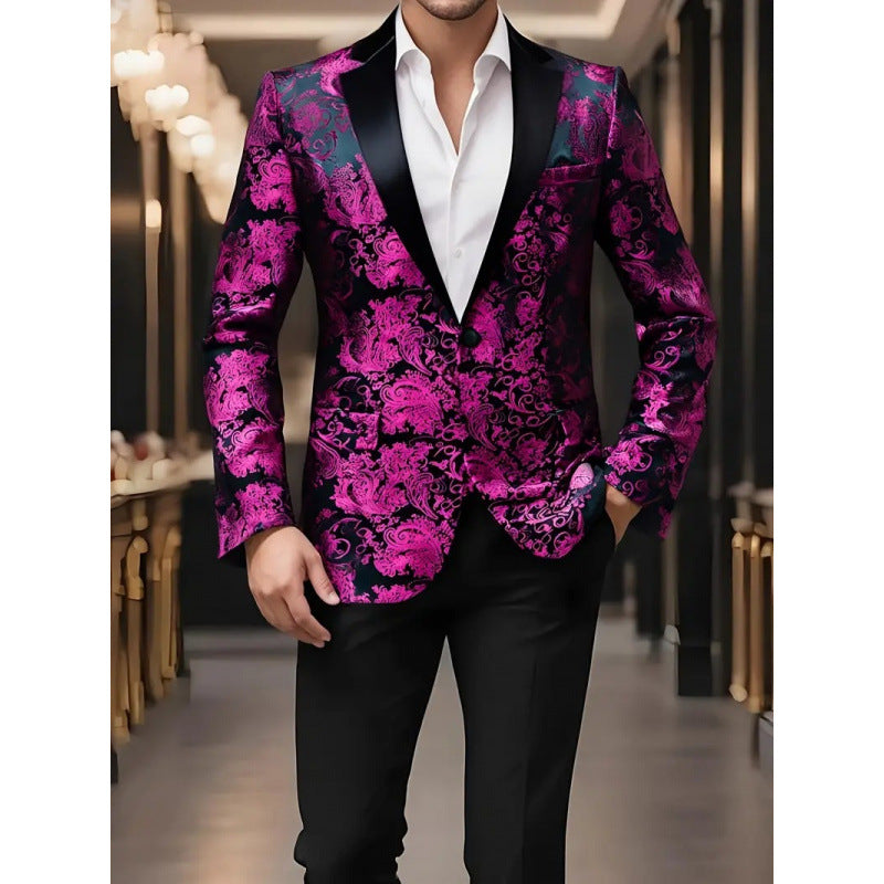 Herren Edler Smoking-Blazer mit floralem Design Echoarchiv