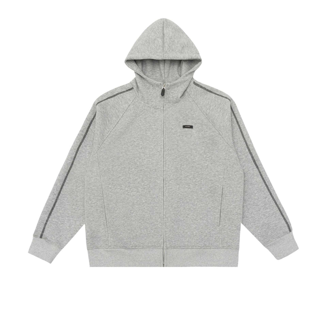 Unisex Oversize Reißverschluss-Kapuzenjacke mit Raglannähten und Rippenbündchen Echoarchiv
