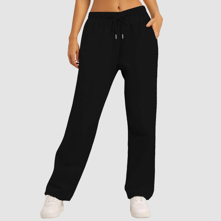 Damen nan fließende High-Waist Palazzo-Loungehose aus leichtem Jersey mit Elastikbund und praktischen Eingrifftaschen Echo Archiv