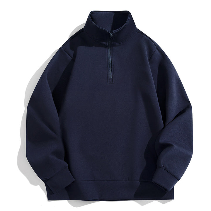 Herren Oversized-Halbzip-Sweatshirt mit hohem Stehkragen, schwerer French-Terry und minimalistischem Design Echo Archiv