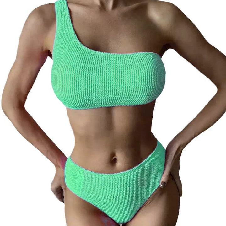 Damen asymmetrisches Bikini-Set mit strukturierter Oberfläche Echo Archiv