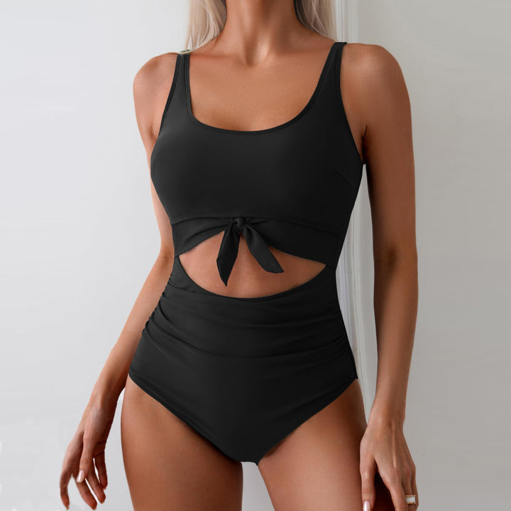 Damen Einteiliger Badeanzug mit trendigem Cut-Out-Design und verstellbarem Knoten Echo Archiv