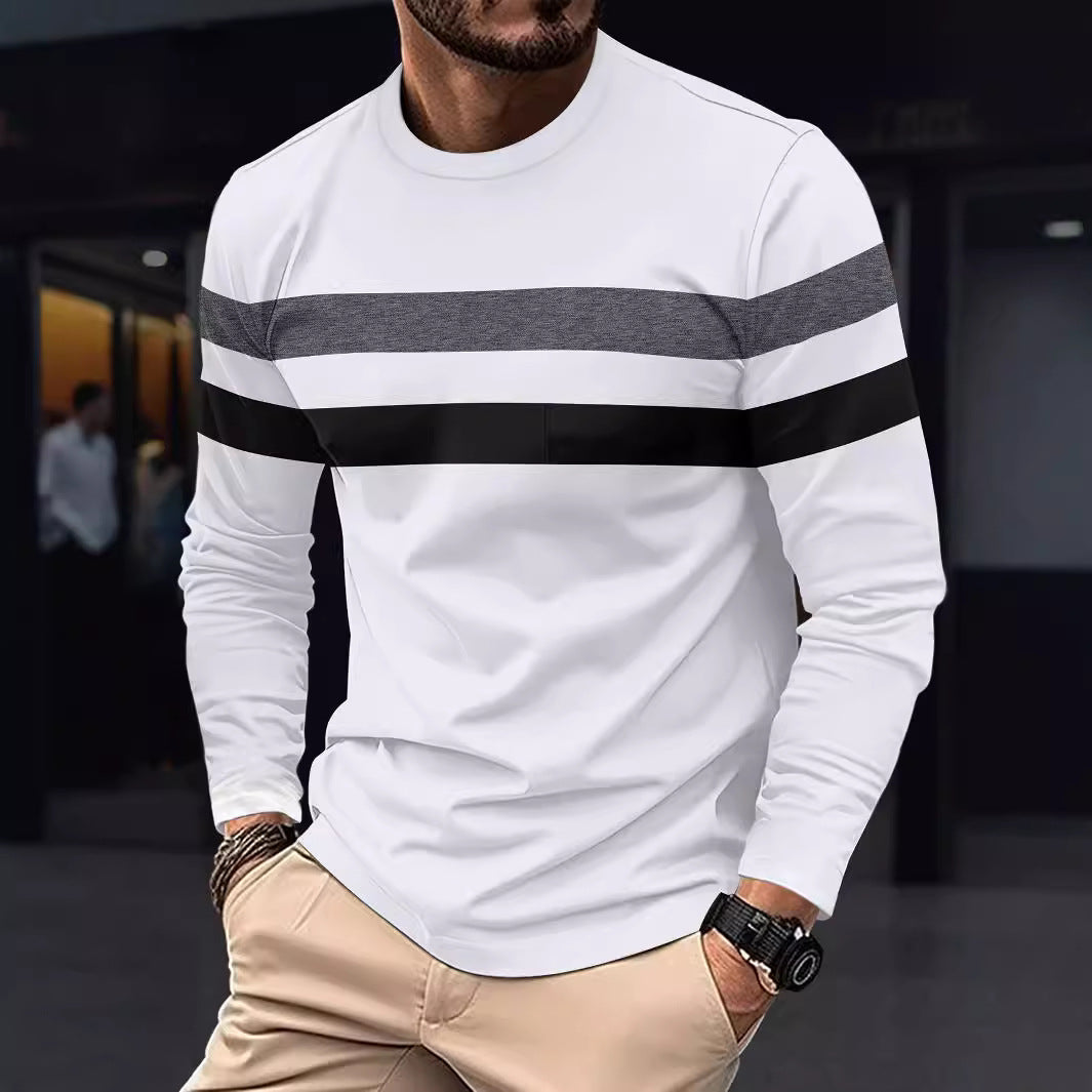 Herren modisches Langarmshirt mit sportlichen Streifen Echoarchiv