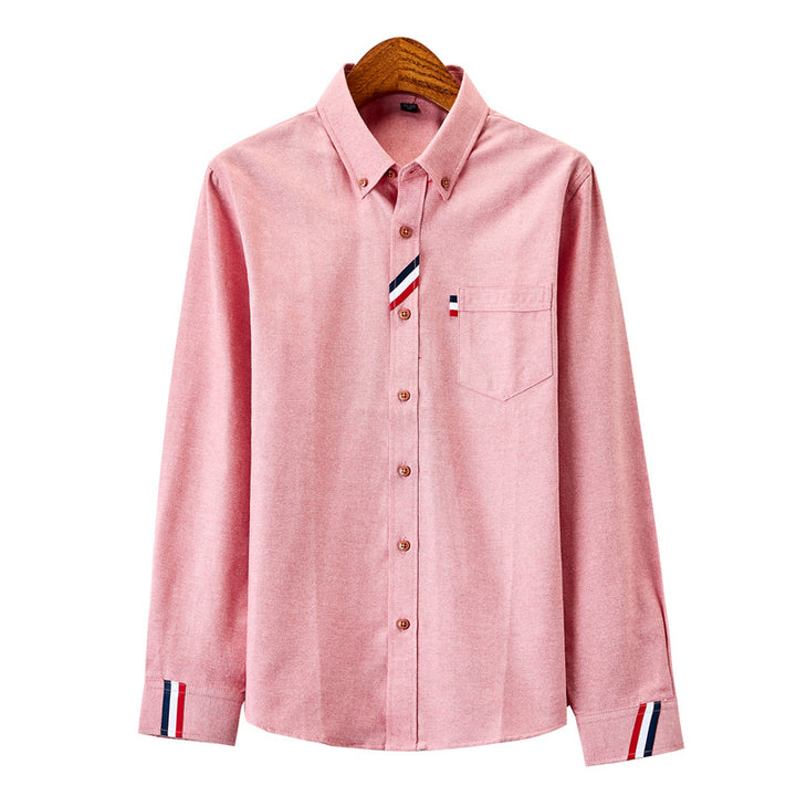 Herren nan modernes Oxford-Hemd mit Button-Down-Kragen, Brusttasche und dezenter Streifenverzierung Echo Archiv
