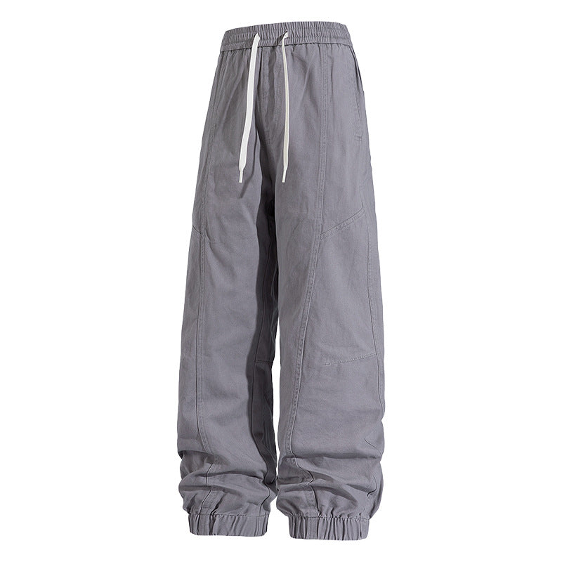Herren Oversized Utility-Jogginghose aus robustem Baumwollmix mit Kordelbund, seitlichen Cargo‑Taschen & gerippten Bündchen Echoarchiv