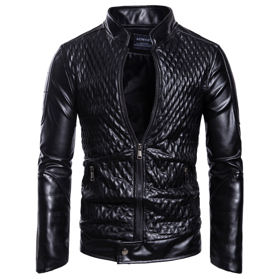 Herren elegante Kunstlederjacke mit strukturiertem Obermaterial Echoarchiv