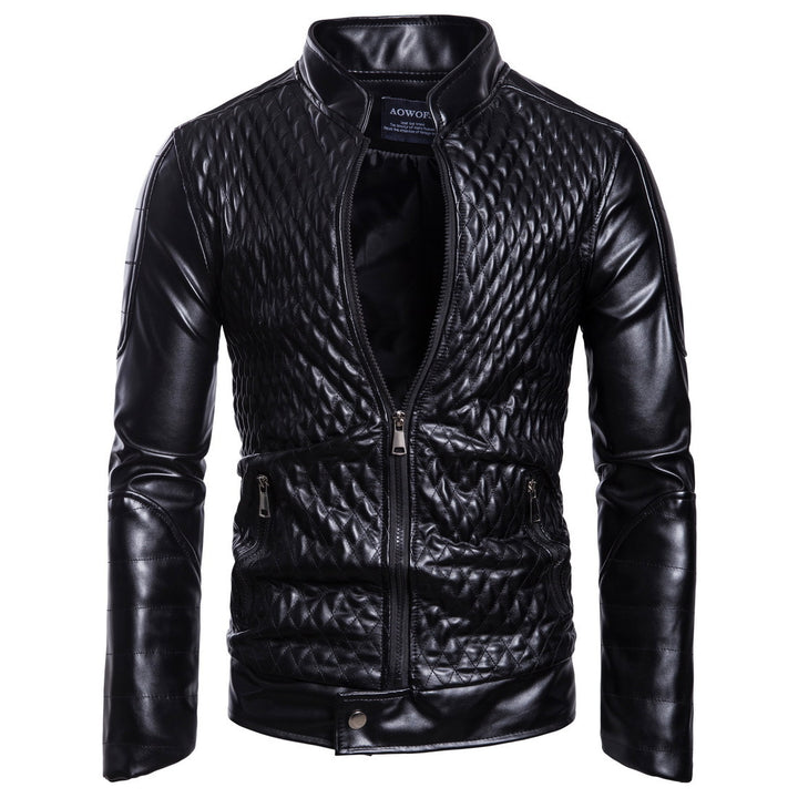 Herren elegante Kunstlederjacke mit strukturiertem Obermaterial Echoarchiv