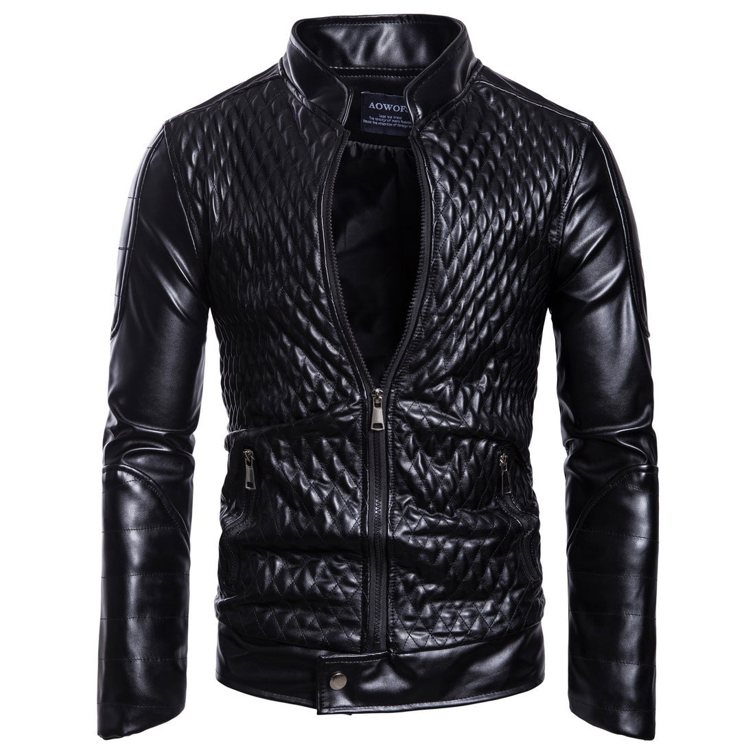 Herren elegante Kunstlederjacke mit strukturiertem Obermaterial Echoarchiv