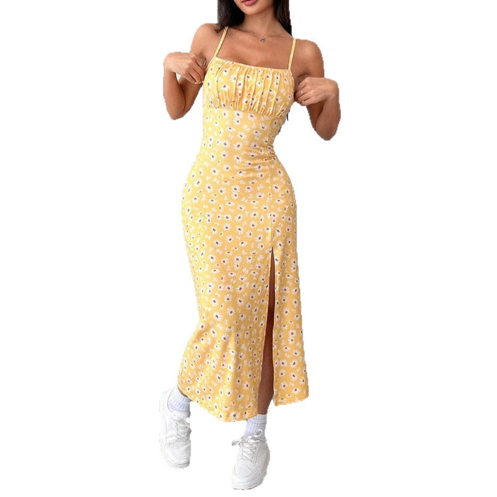 Damen Figurbetontes Maxikleid mit Blumenmuster und elegantem Schlitz Echo Archiv