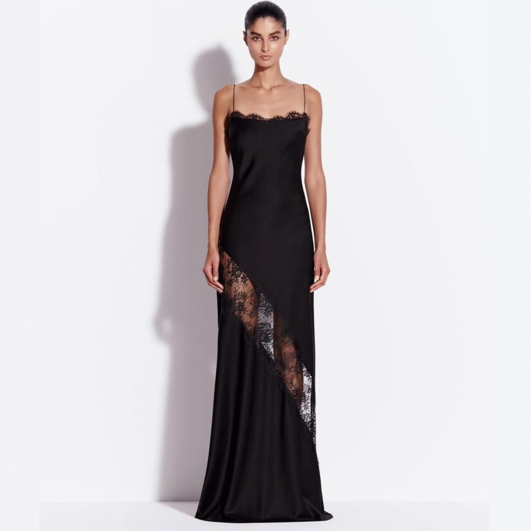 Damen Elegantes Abendkleid mit raffiniertem Spitzenbesatz Echo Archiv