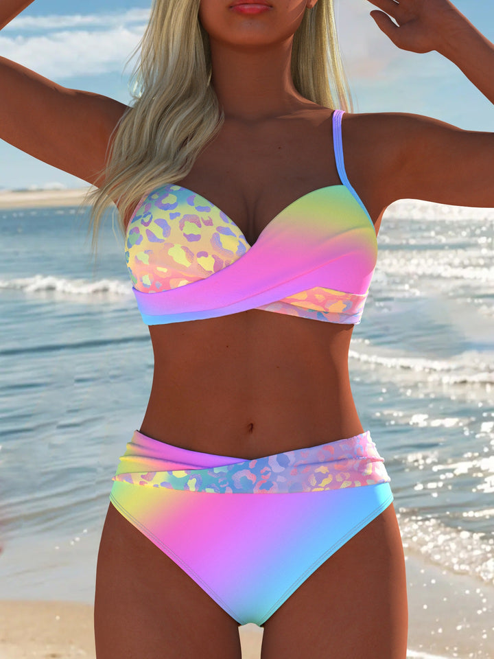 Damen Bikini-Set mit gepolstertem Oberteil und hochgeschlossenem Bund Echo Archiv