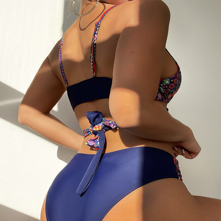Damen Triangel-Bikini-Set mit modischem Wickel-Design Echo Archiv