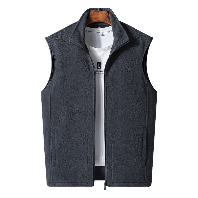 Herren Leichte Microfleece-Outdoorweste mit hochschließendem Stehkragen und verdecktem Reißverschluss Echoarchiv