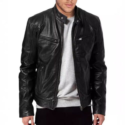 Herren Modische Biker-Lederjacke Echo Archiv