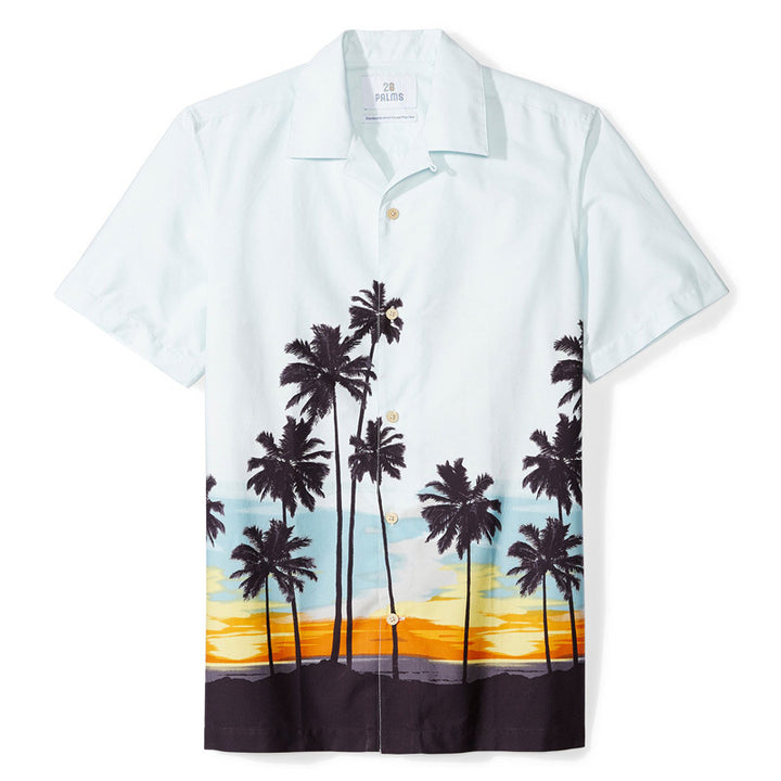 Herren Kurzarm-Hemd im modernen Hawaii-Design mit floralem Muster und hochwertigem Stoff Echoarchiv