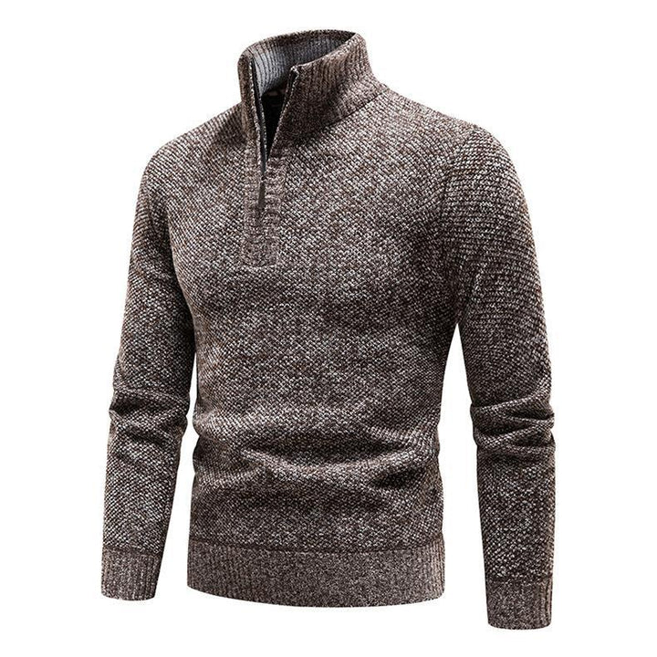 Herren Pullover mit halbem Reißverschluss und strukturiertem Design Echoarchiv