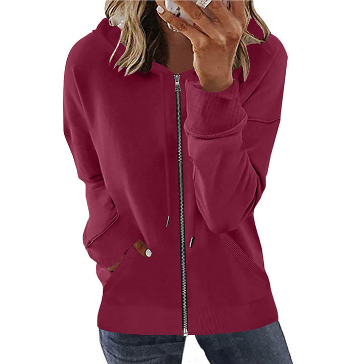 Damen nan Kapuzenjacke mit durchgehendem Reißverschluss, Kängurutaschen und elastischen Bündchen Echo Archiv