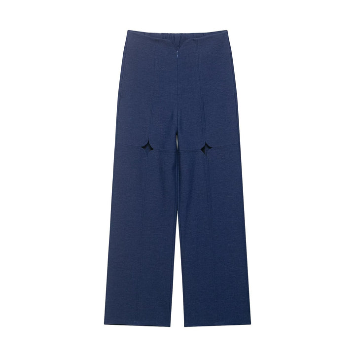 Damen Hochtaillierte weite Hose mit Cut-Out‑Kniepartie und Ziernähten Echo Archiv