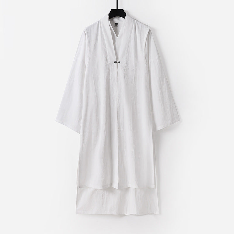 Unisex Langer Oversize-Kimono‑Mantel mit dezentem Knebelverschluss und weiter Silhouette Echoarchiv