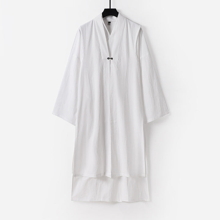 Unisex Langer Oversize-Kimono‑Mantel mit dezentem Knebelverschluss und weiter Silhouette Echoarchiv