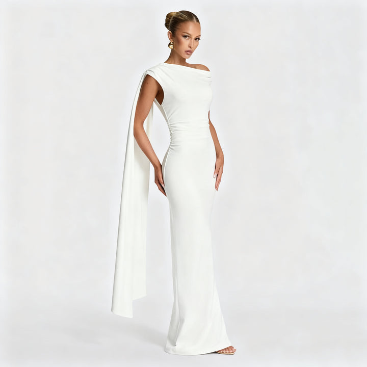 Damen Elegantes Langes Abendkleid mit Ein-Schulter-Design Echo Archiv