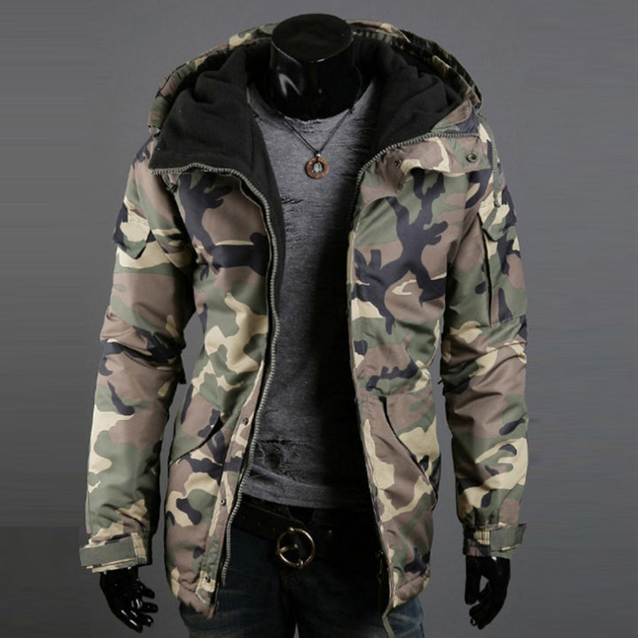 Herren nan gefütterte Parka-Jacke mit Kapuze isolierter Steppfüllung und multifunktionalen Taschen Echo Archiv